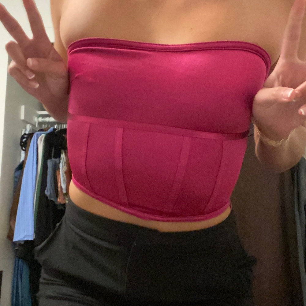 I.AM.GIA Satin Pink Tube Top